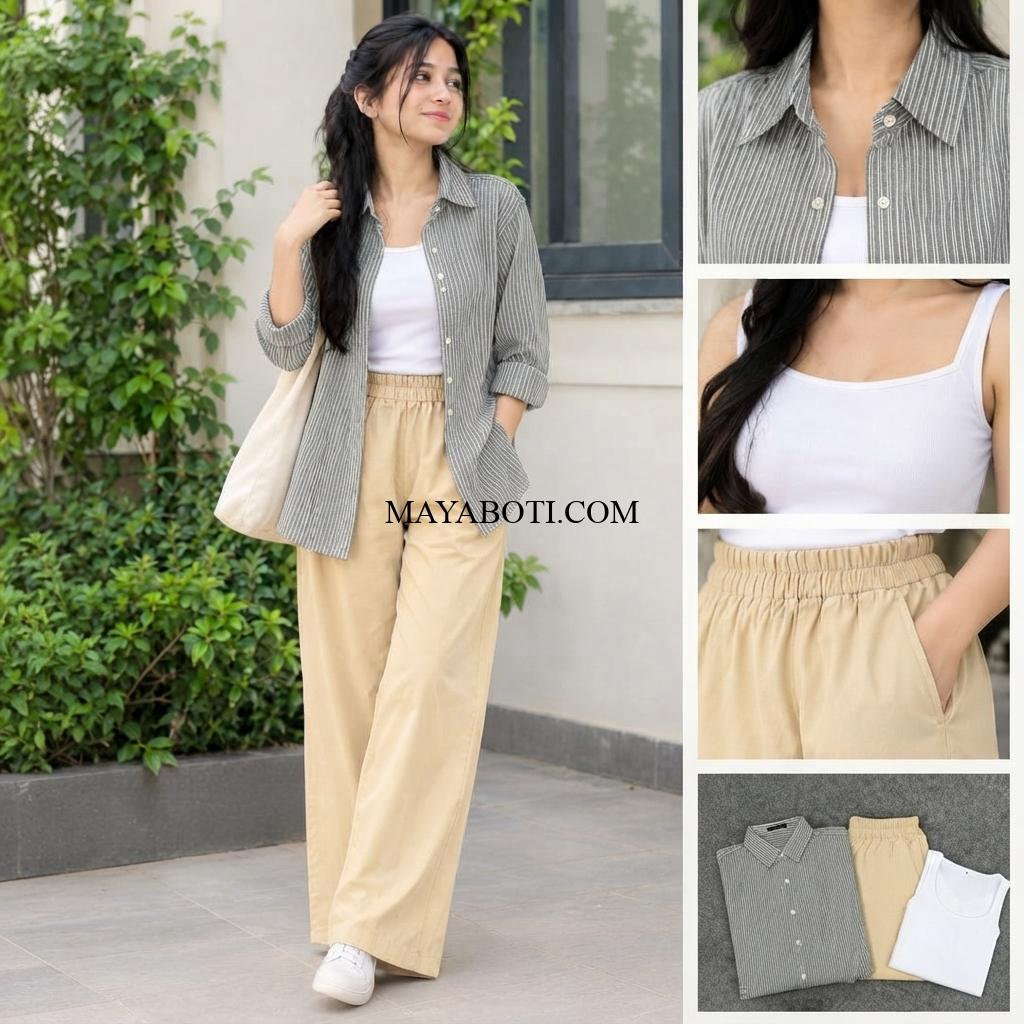 Casual Shirt - Pant and Inner Combo Set